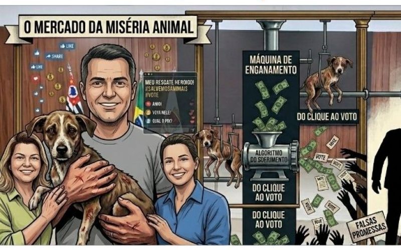 O MERCADO DA MISÉRIA ANIMAL: A ESPETACULARIZAÇÃO DA DOR COMO PALANQUE ELEITORAL E FONTE DE LUCRO