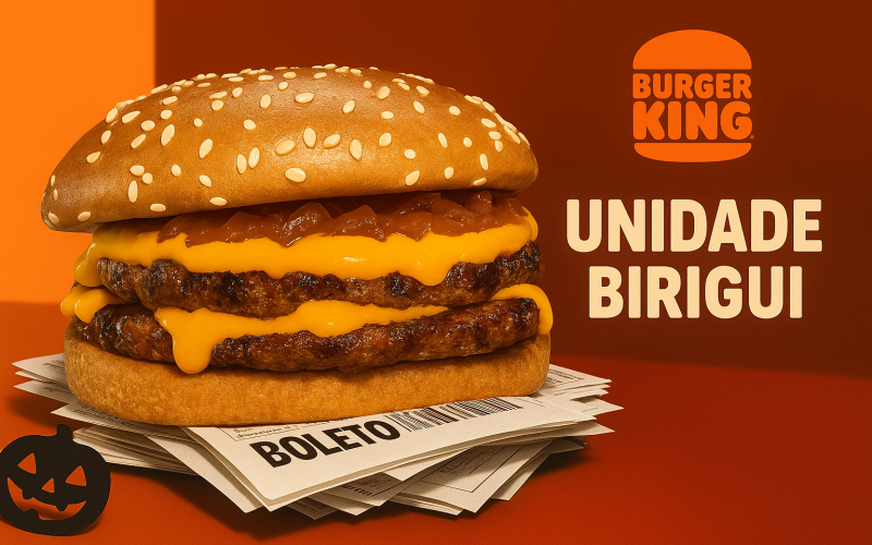 Burger King vai dar hambúrguer de graça para quem mostrar boleto no Halloween; veja regras